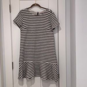 Loft blue and white drop waist knit dress